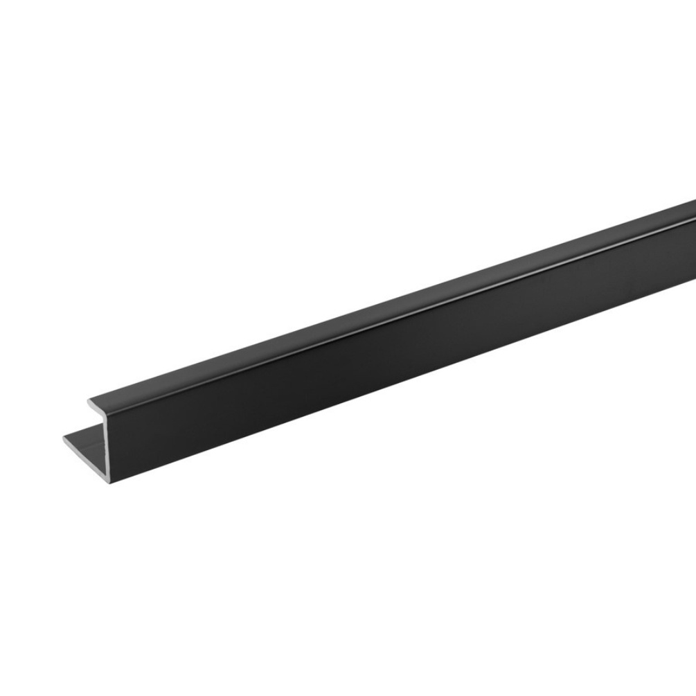 Cut out image of the Crosswater Matt Black Straight End Trim
